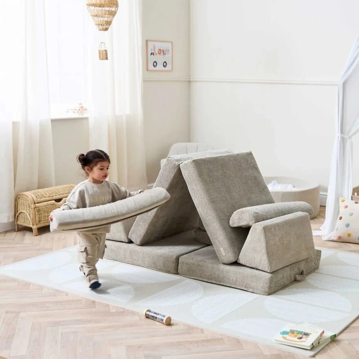 Tutti Bambini Playrama Montessori Kids Play Sofa - Mushroom | Luxury Home Accessories | Heulog Glow
