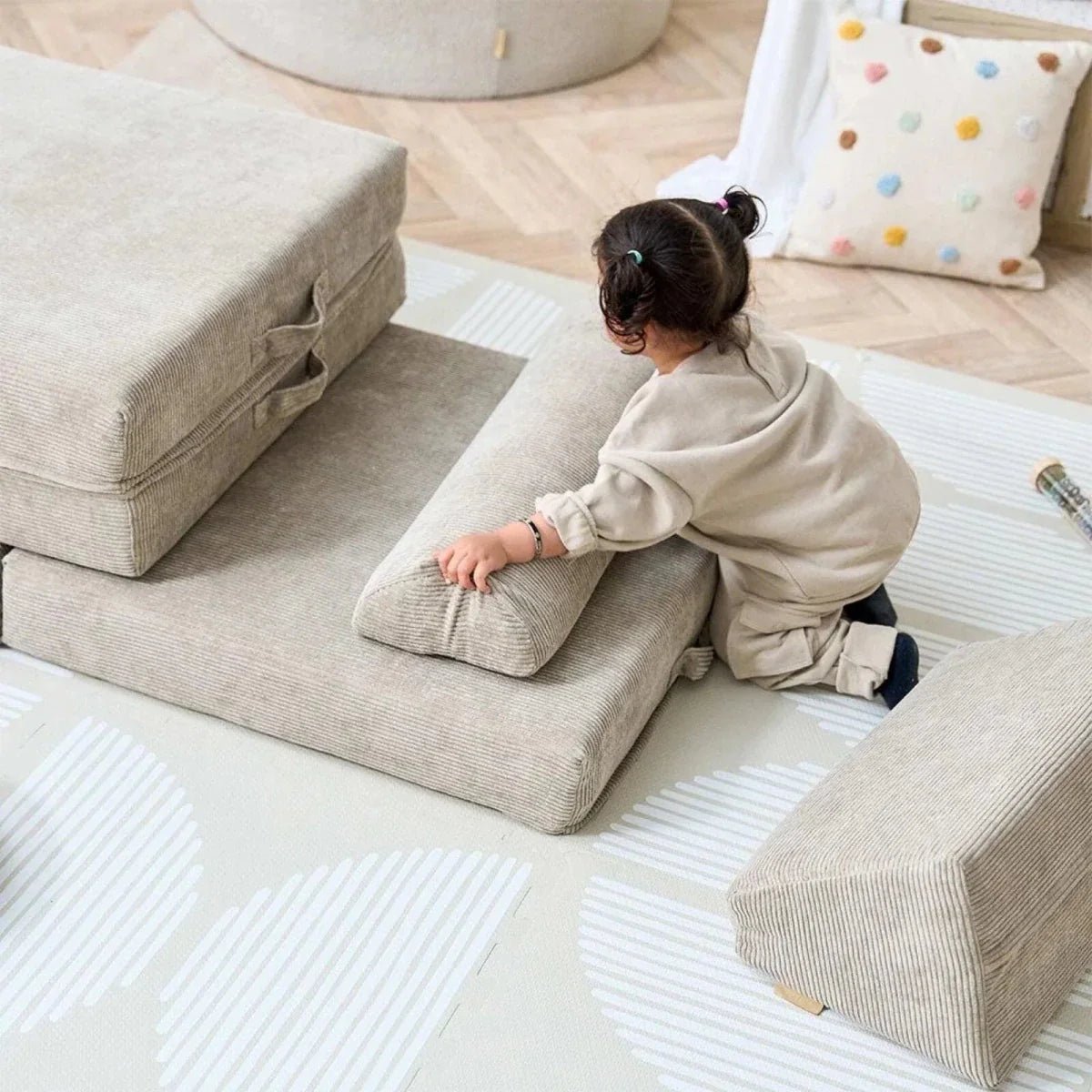 Tutti Bambini Playrama Montessori Kids Play Sofa - Mushroom | Luxury Home Accessories | Heulog Glow