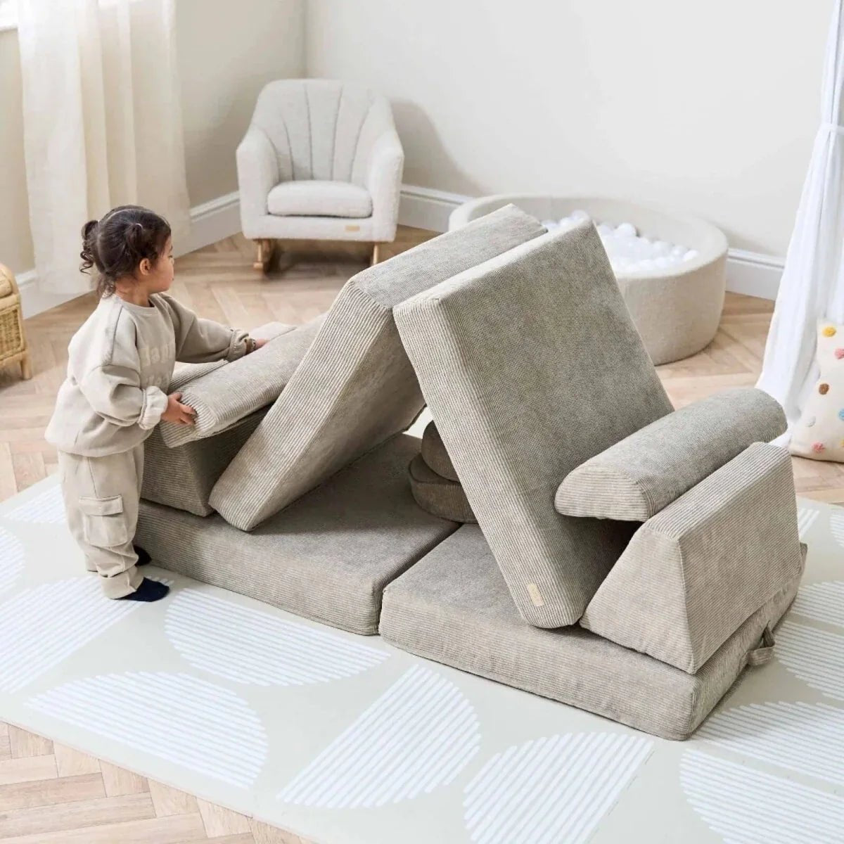 Tutti Bambini Playrama Montessori Kids Play Sofa - Mushroom | Luxury Home Accessories | Heulog Glow