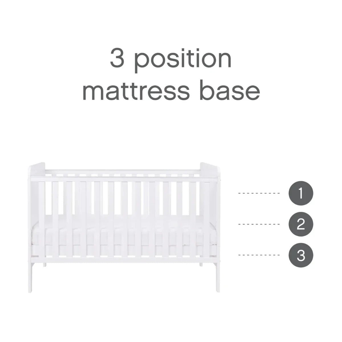 Tutti Bambini Rio Cot Bed with Cot Top Changer & Mattress - White | Luxury Home Accessories | Heulog Glow