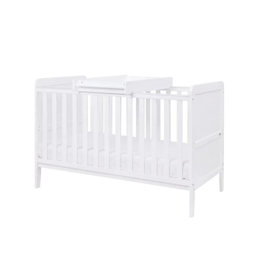 Tutti Bambini Rio Cot Bed with Cot Top Changer & Mattress - White | Luxury Home Accessories | Heulog Glow