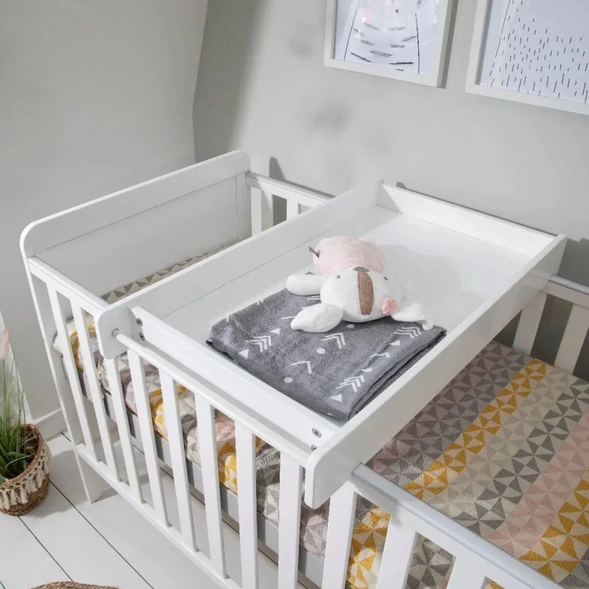 Tutti Bambini Rio Cot Bed with Cot Top Changer & Mattress - White | Luxury Home Accessories | Heulog Glow