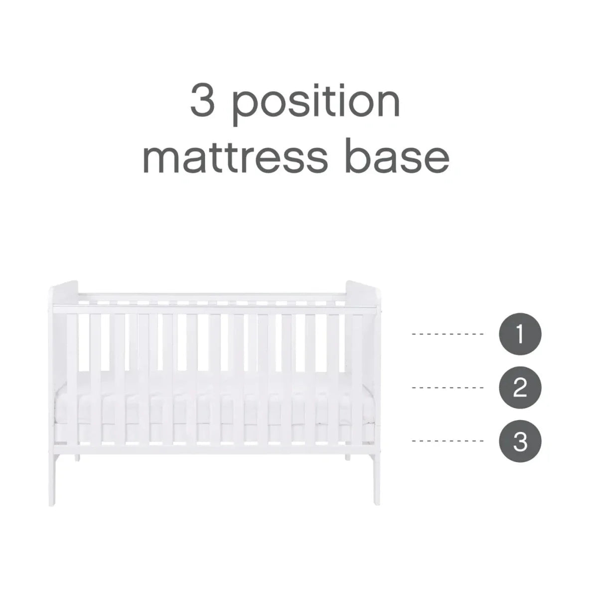 Tutti Bambini Rio Cot Bed with Cot Top Changer & Mattress - White | Luxury Home Accessories | Heulog Glow