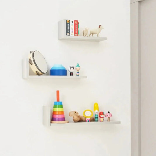 Tutti Bambini Rio Set of Three L-Shaped Wall Shelves - Dove Grey | Luxury Home Accessories | Heulog Glow