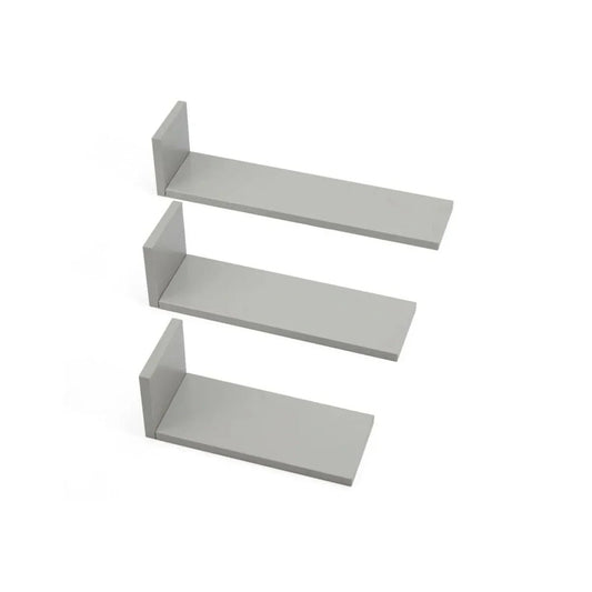 Tutti Bambini Rio Set of Three L-Shaped Wall Shelves - Dove Grey | Luxury Home Accessories | Heulog Glow