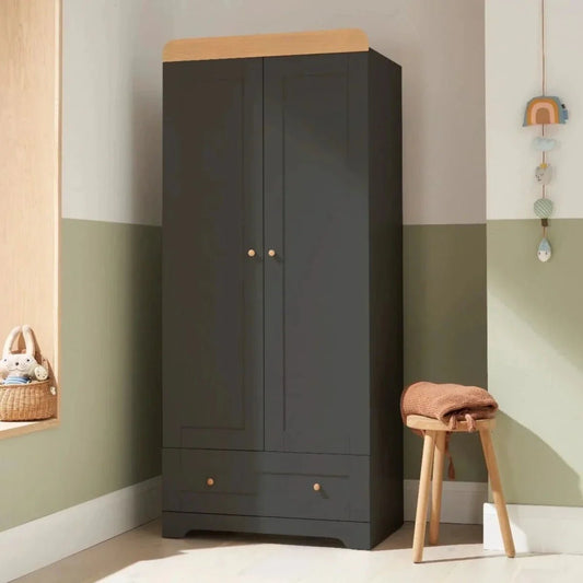Tutti Bambini Rio Wardrobe - Slate/Honey Oak | Luxury Home Accessories | Heulog Glow
