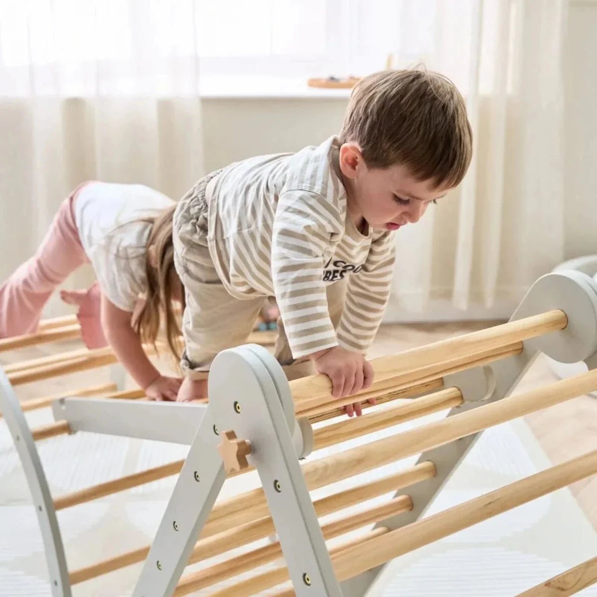 Tutti Bambini Scala Montessori 3-in-1 Pikler Climbing Frame with Climbing Wall - Mushroom | Luxury Home Accessories | Heulog Glow