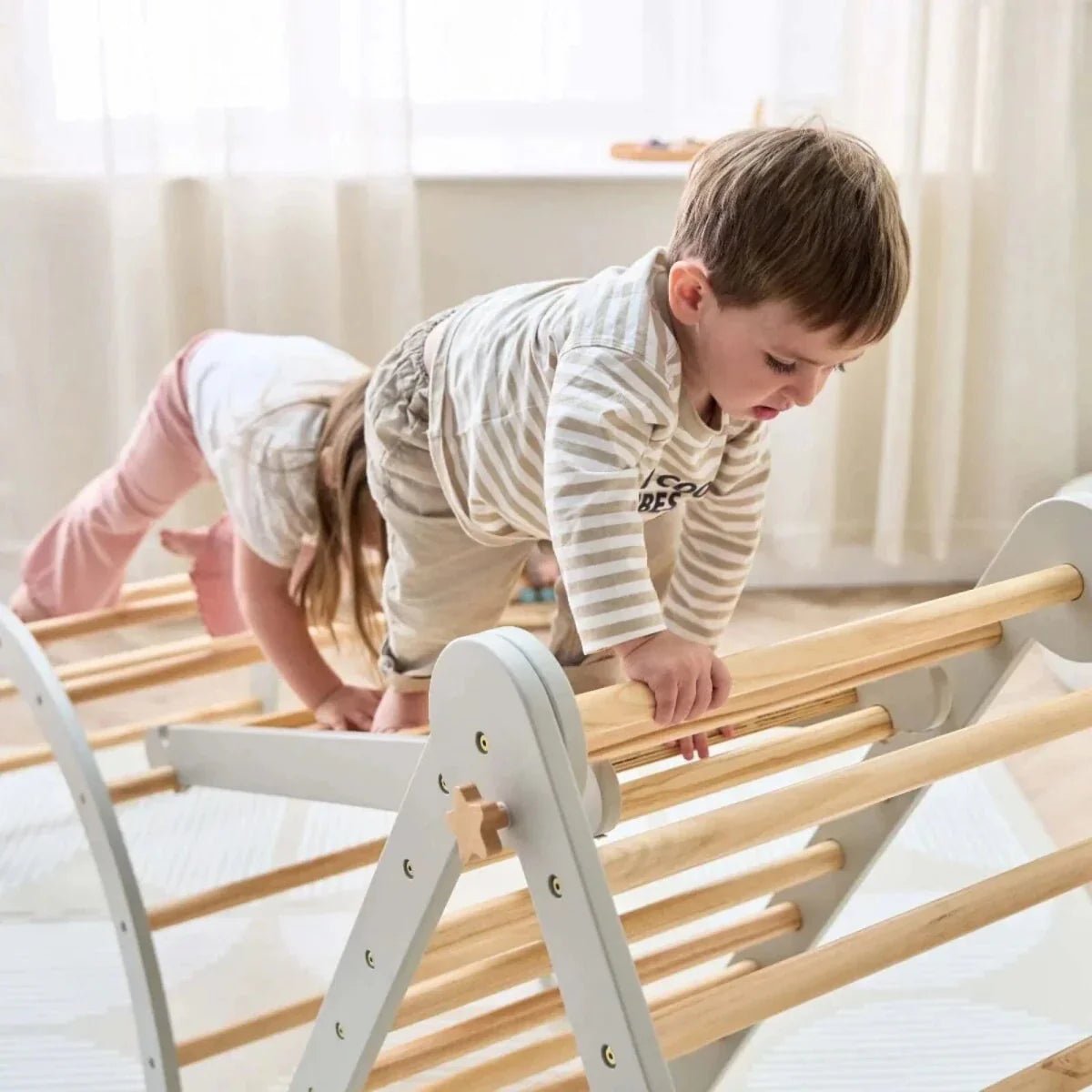 Tutti Bambini Scala Montessori 3-in-1 Pikler Climbing Frame with Climbing Wall - Mushroom | Luxury Home Accessories | Heulog Glow