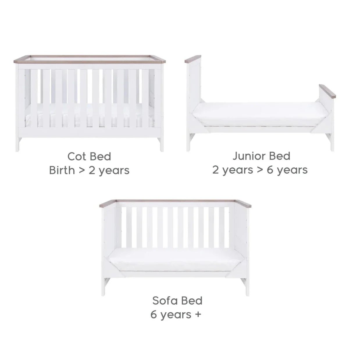 Tutti Bambini Verona 3 pcs Room Set - White/Oak | Luxury Home Accessories | Heulog Glow