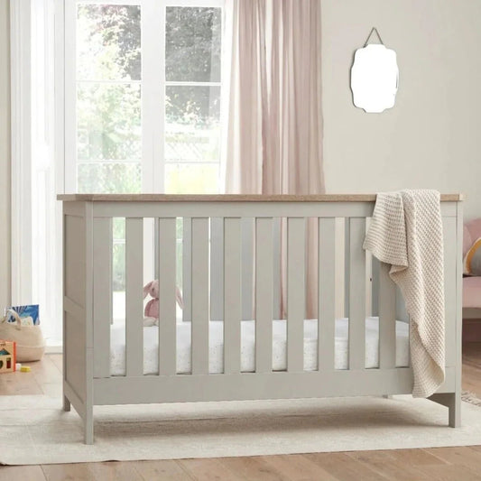 Tutti Bambini Verona Cot Bed - Dove Grey/Oak | Luxury Home Accessories | Heulog Glow