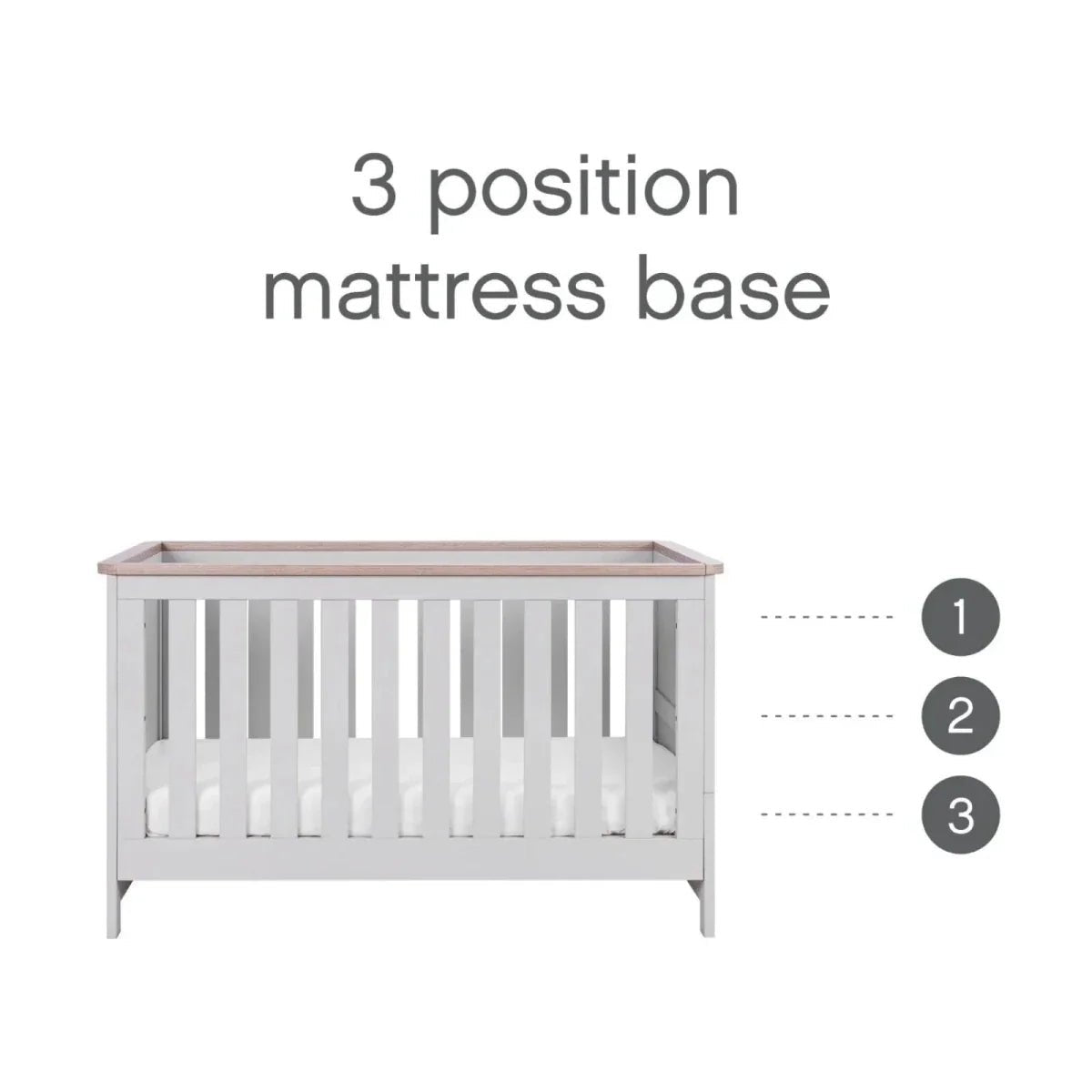 Tutti Bambini Verona Cot Bed - Dove Grey/Oak | Luxury Home Accessories | Heulog Glow