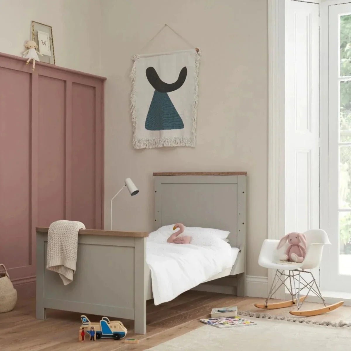 Tutti Bambini Verona Cot Bed - Dove Grey/Oak | Luxury Home Accessories | Heulog Glow