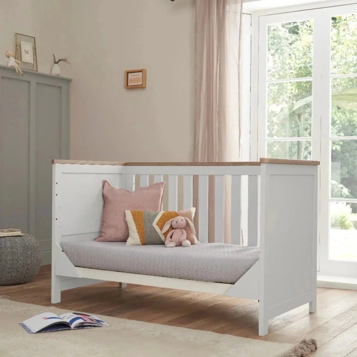 Tutti Bambini Verona Cot Bed - White/Oak | Luxury Home Accessories | Heulog Glow