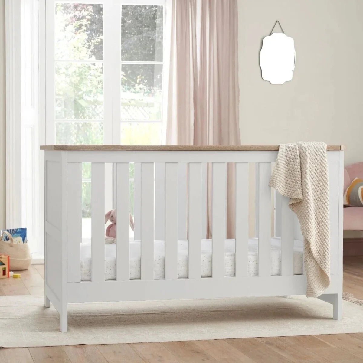 Tutti Bambini Verona Cot Bed - White/Oak | Luxury Home Accessories | Heulog Glow