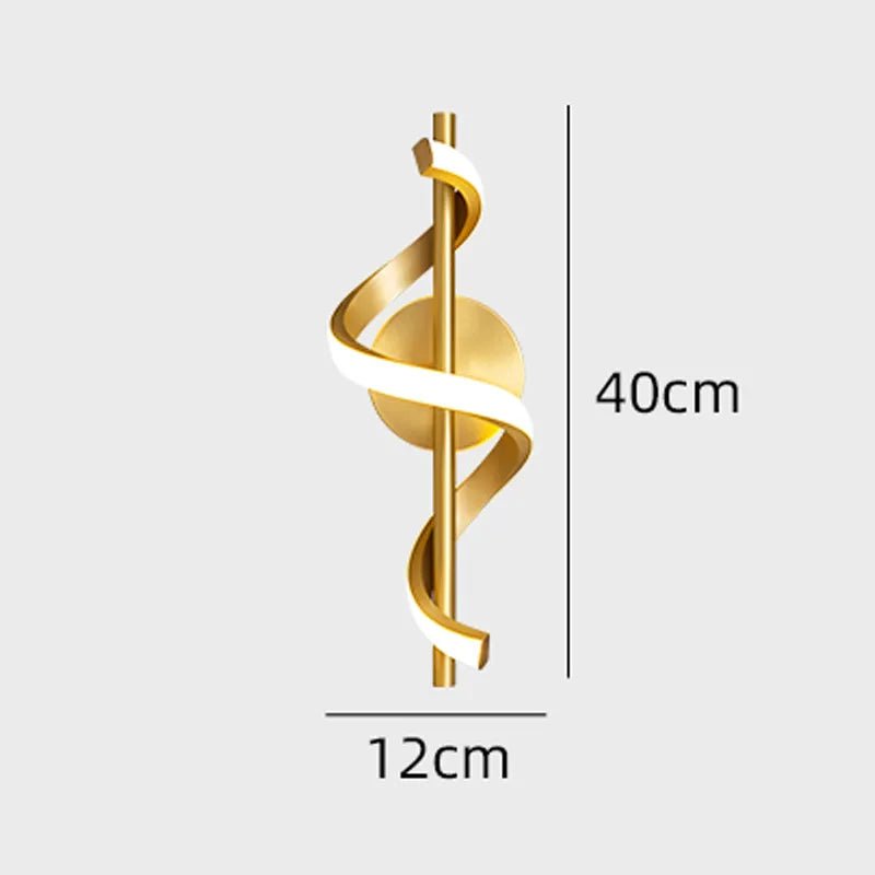 Twisted LED Wall Light - Black & Gold Options for Living Room | Luxury Home Accessories | Heulog Glow