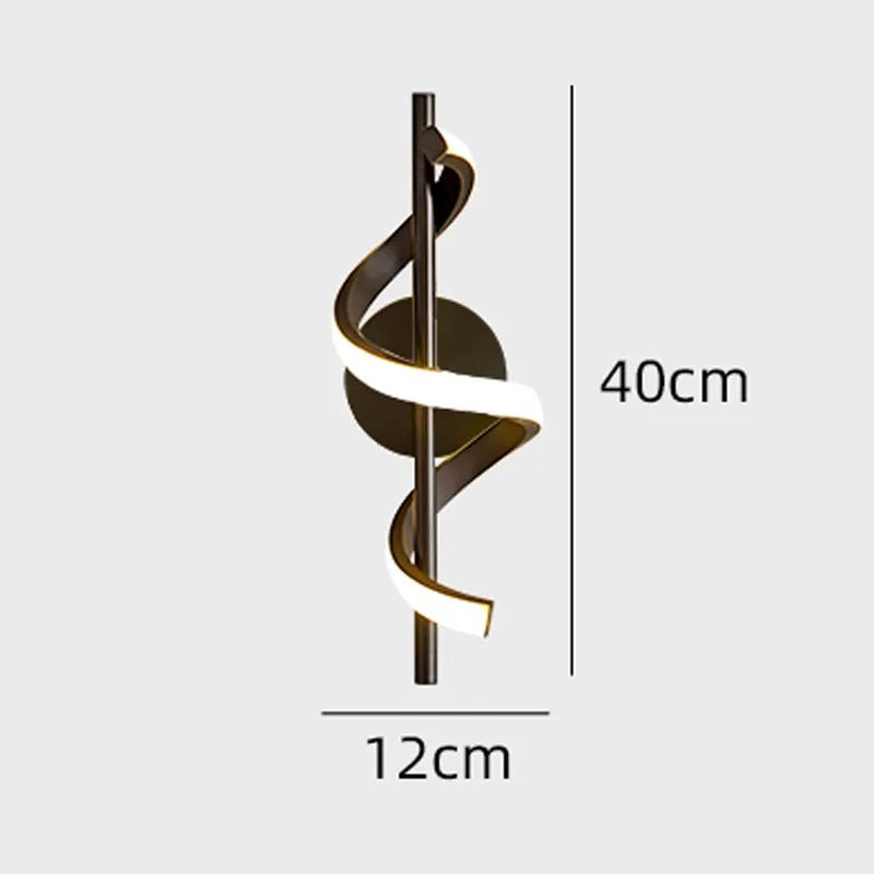 Twisted LED Wall Light - Black & Gold Options for Living Room | Luxury Home Accessories | Heulog Glow
