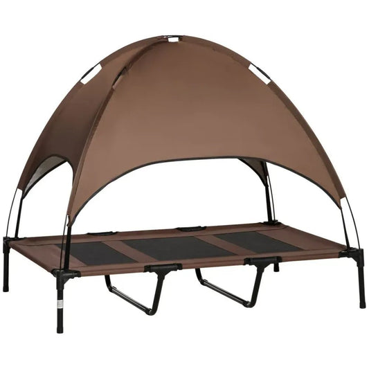Ultimate Comfort Elevated Pet Bed - Canopy Tent - Outdoor - Coffee - 122cm | Luxury Home Accessories | Heulog Glow