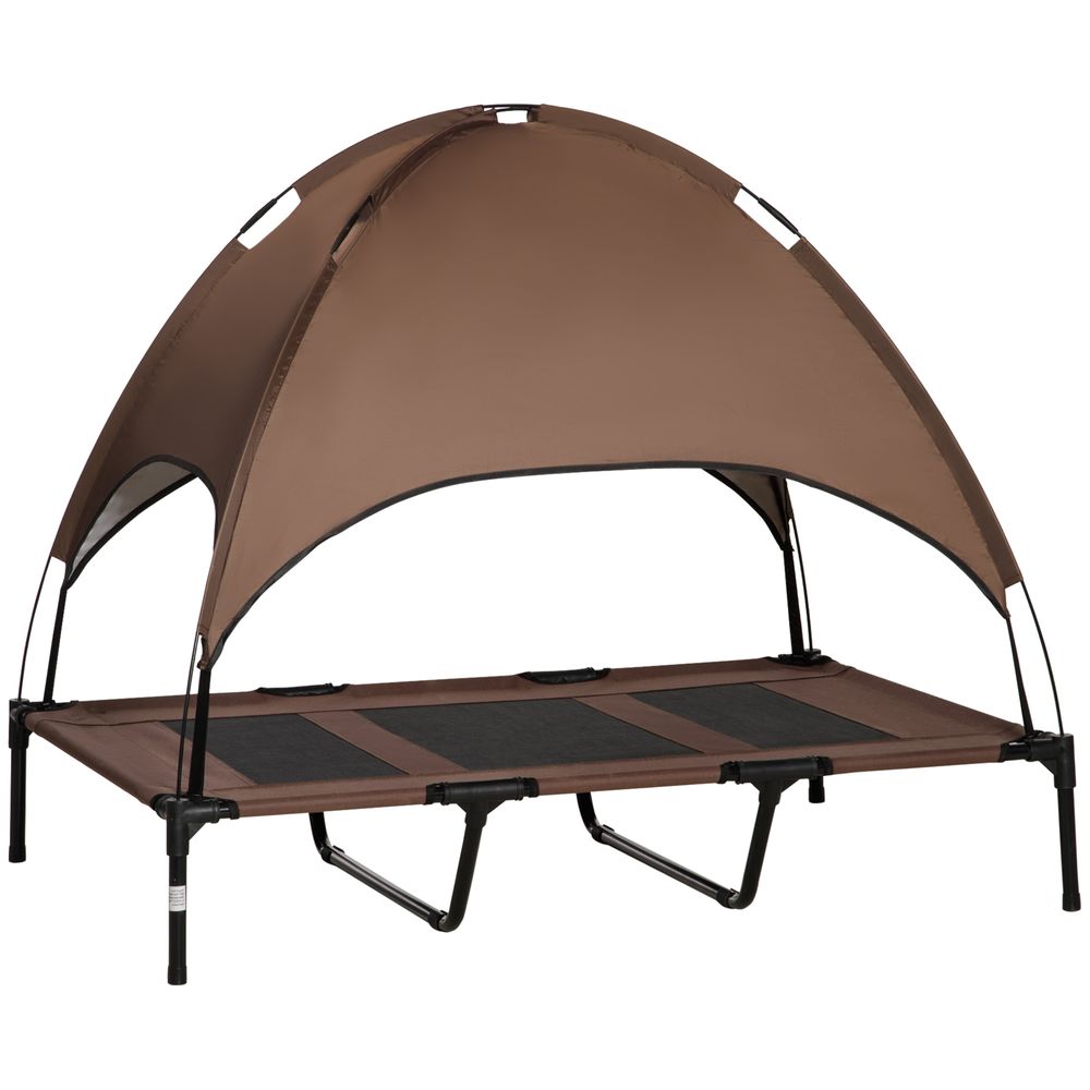 Ultimate Comfort Elevated Pet Bed - Canopy Tent - Outdoor - Coffee - 122cm | Luxury Home Accessories | Heulog Glow