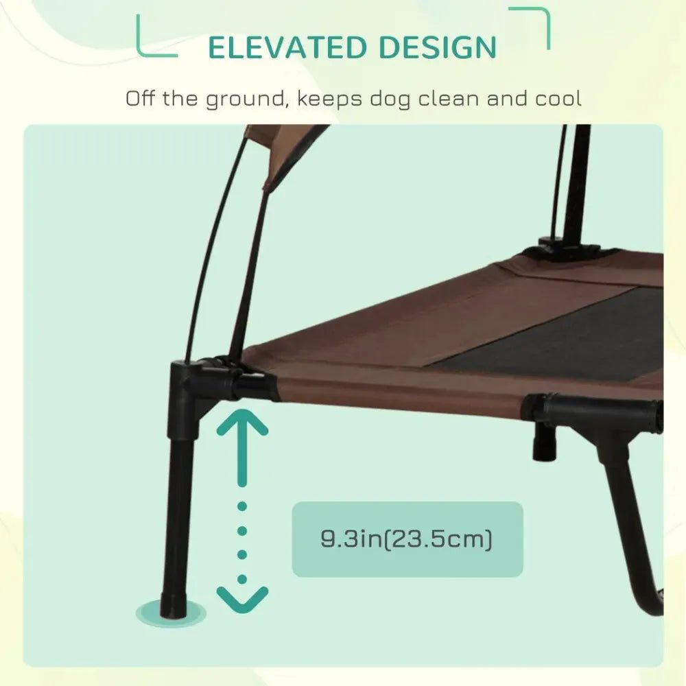 Ultimate Comfort Elevated Pet Bed - Canopy Tent - Outdoor - Coffee - 122cm | Luxury Home Accessories | Heulog Glow