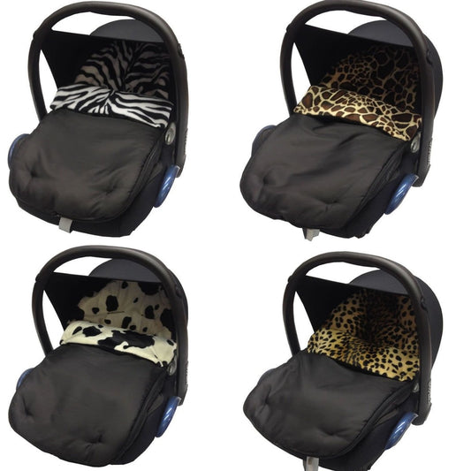 Universal Animal Print Car Seat Footmuff / Cosy Toes - Fits All 3 And 5 Point Harnesses - Fits All Models | Luxury Home Accessories | Heulog Glow