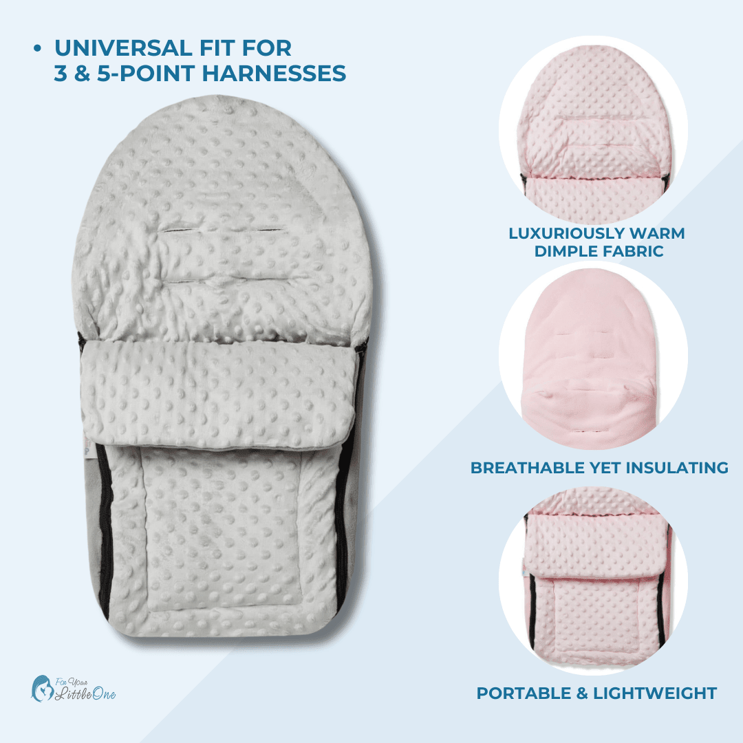 Universal Dimple Car Seat Footmuff / Cosy Toes - Fits All 3 And 5 Point Harnesses | Luxury Home Accessories | Heulog Glow