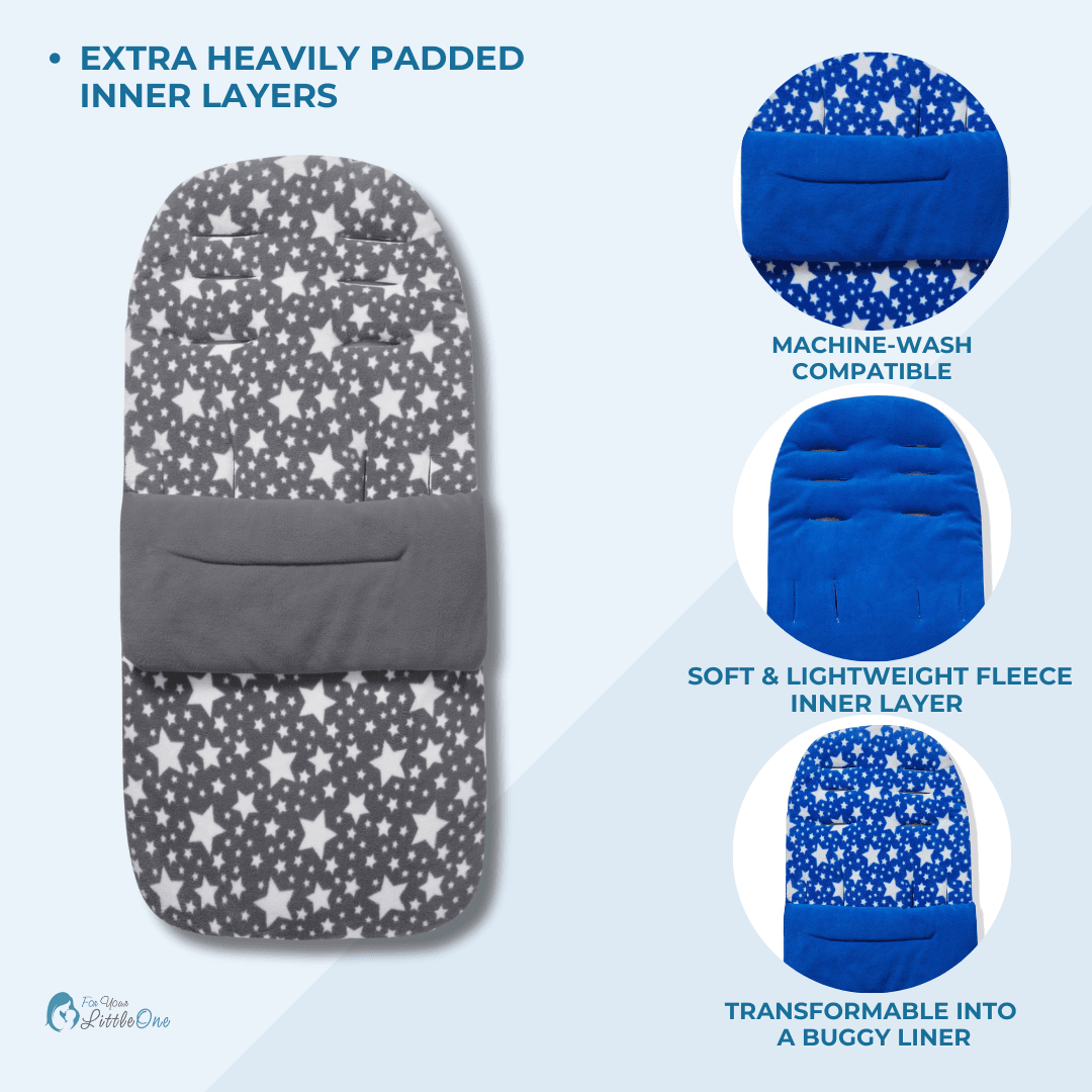 Universal Fleece Pushchair Footmuff / Cosy Toes - Fits All Pushchairs / Prams And Buggies | Luxury Home Accessories | Heulog Glow