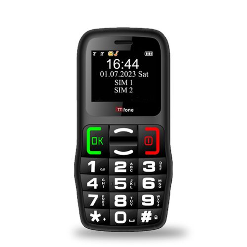 TTfone TT220 Big Button Mobile with Mains Charger, Vodafone Pay As You Go
