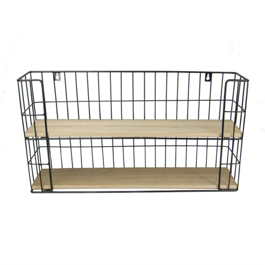 2 Tier Rectangular Floating Shelf | M&W | Stylish Industrial Decor | Rustic & Modern Home | Easy Install | Declutter Space