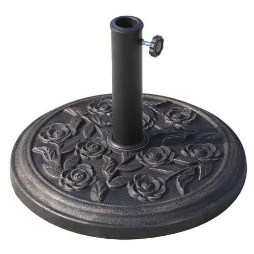 Outsunny 9kg Garden Parasol Base, Round Resin Sun Umbrella Base, Bronze