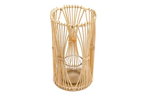 Rattan Candle Holder Large