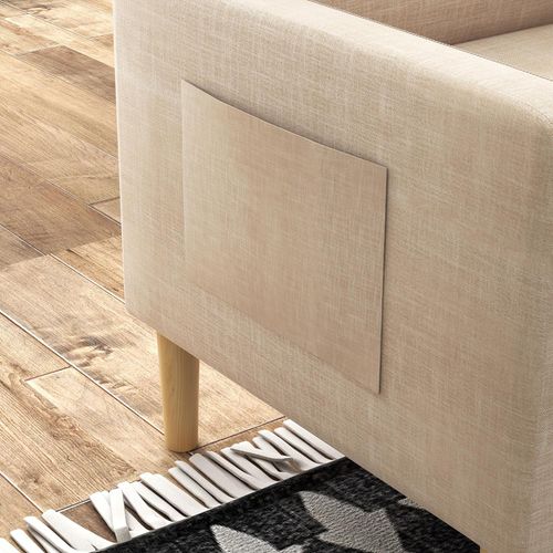 HOMCOM Modern Armchair Upholstered Accent Chair for Bedroom Home Office Beige