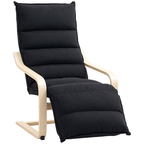 HOMCOM Birch Wood Lounge Chair for Living Room, Bedroom