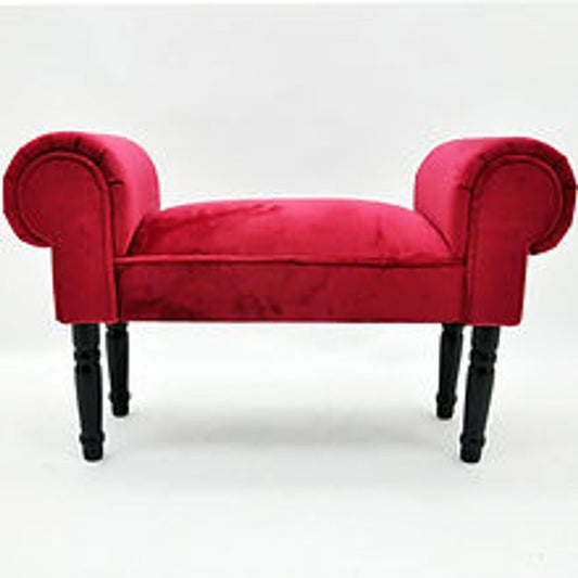 Window Seat Bench - Velvet - L30 x W86 x H52 cm - Red