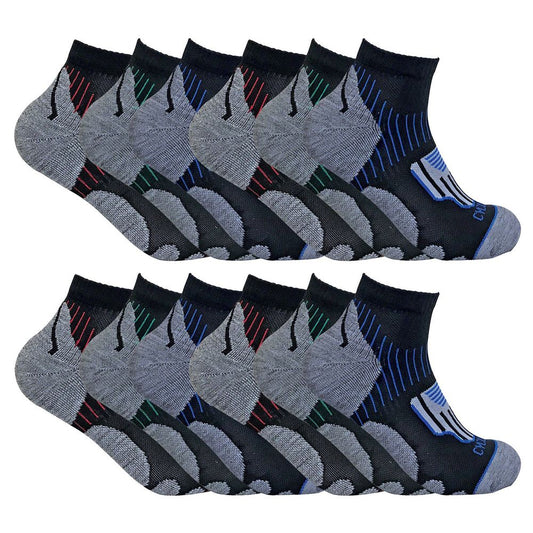 12 Pack Men’s High Performance Ankle Cycling Socks