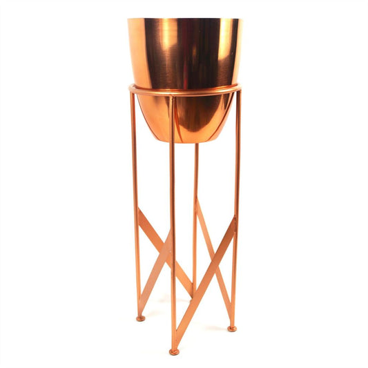 Handcrafted 55cm Copper Planter Set
