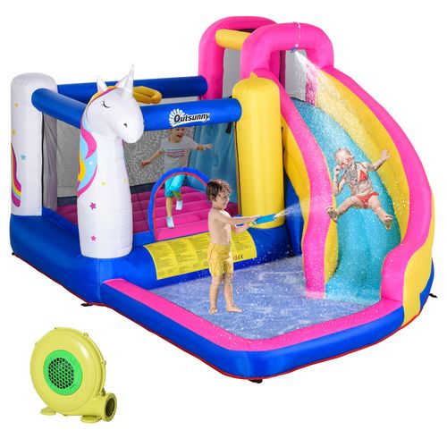 Outsunny 5 in 1 Bouncy Castle for Children with Blower, for Ages 3-8 Years