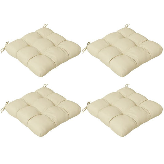 Premium Outdoor Seat Cushions - Set of 4, Garden Furniture, Beige - Flame Retardant, Fade-resistant, Water-resistant