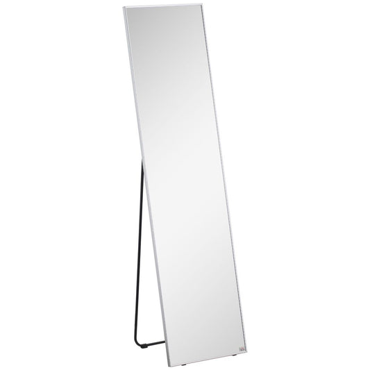HOMCOM Full Length Mirror Wall-Mounted, 160 x 40 cm Freestanding Rectangle Dressing Mirror for Bedroom, Living Room, Black Frame
