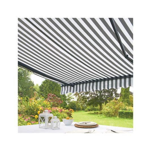 High Quality 3m Kensington Grey & White Awning - Extend Your Home into the Garden