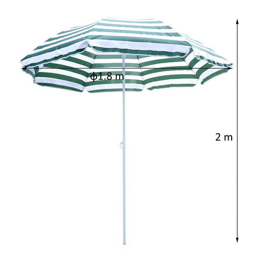 Large 1.8m Crank Umbrella - Sunshade for Patio, Garden, Beach - High-Quality Folding Parasol