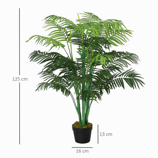Premium Quality Artificial Palm Tree - 18 Leaves, Fake Tropical Plant 125cm