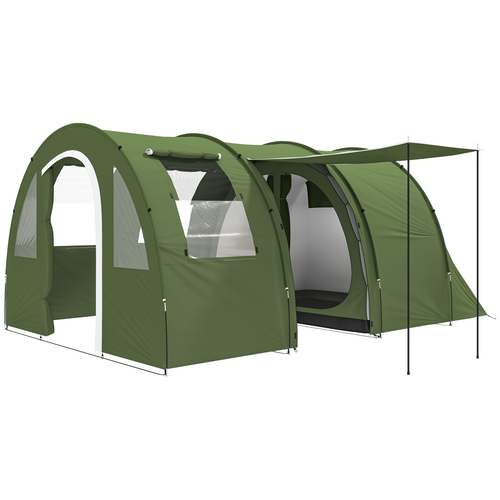 Outsunny 5-6 Man Family Tent Camping Tent with 2 Room and Carry Bag