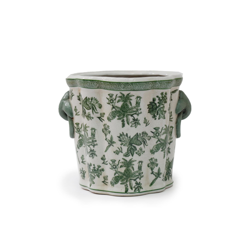 Ceramic Green Parrot Palm Willow Planter 26cm