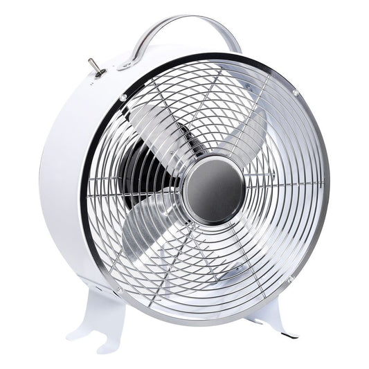 HOMCOM 10" 2-Speed Electric Table Desk Fan w/Safety Guard Anti-Slip Feet Portable Personal Cooling Fan Home Office Bedroom White