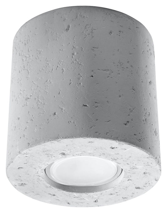 Modern Grey Concrete Tube Ceiling Lamp - Elegant Loft Design with LED GU10