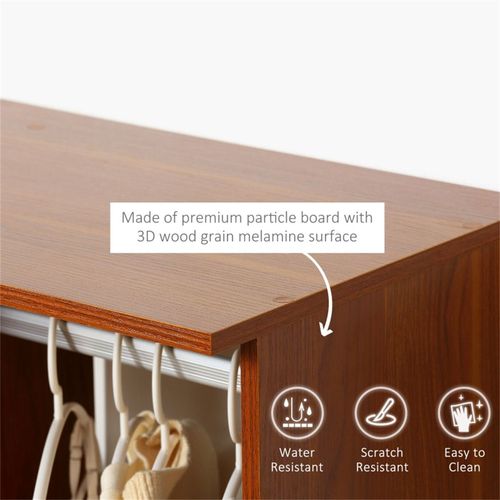 Rolling wardrobe for bedrooms, cloakrooms, spare rooms and guests rooms 128H x 80L x 40Wcm