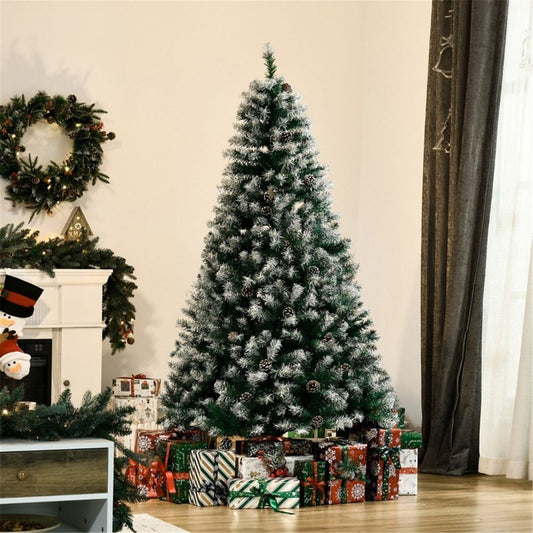 6 ft Christmas Tree Artificial Green Snow dipped design