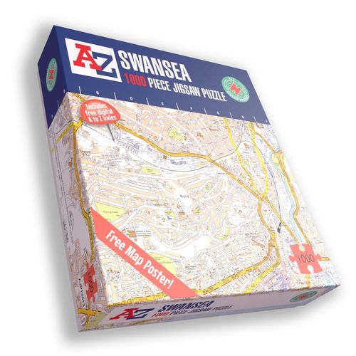 A to Z Map of  Swansea 1000 Piece Jigsaw Puzzle