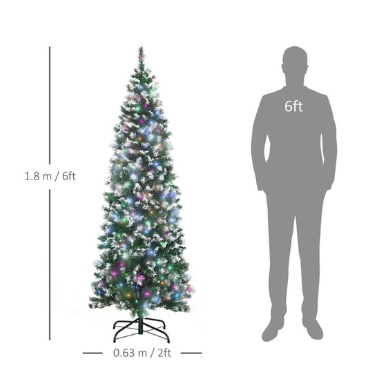 6 Ft Christmas tree with multicoloured lights | Artificial | Green