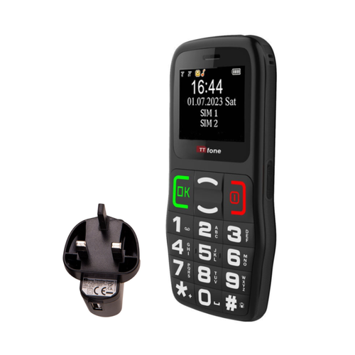TTfone TT220 Big Button Mobile with Mains Charger, Giffgaff SIM